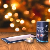 Weihnachtskarte mit Teelicht