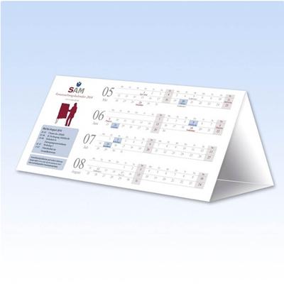 Tischkalender als Mailing - Aufsteller Prisma