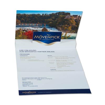 Einladungskarte mit Pop-UP Logo Mövenpick