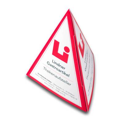 Tischaufsteller Pyramide