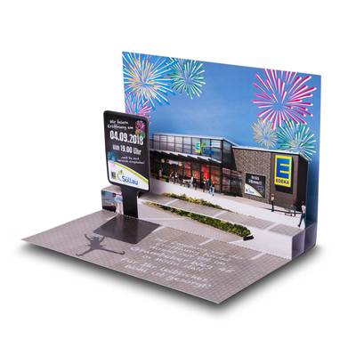 3D Pop-up Karte Edeka-Markt