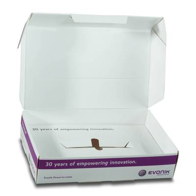 Produktproben Schachtel Evonik