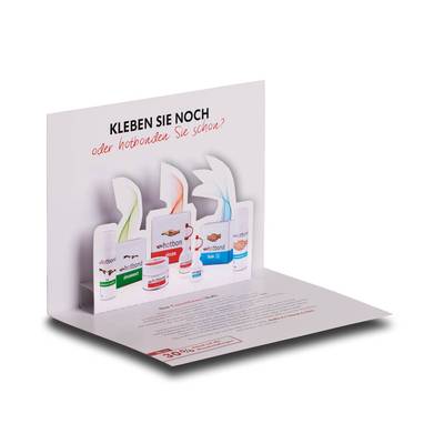 3D Pop-up Karte A6 quer Messeeinladung