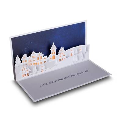 Weihnachtskarte als Weihnachtsdorf