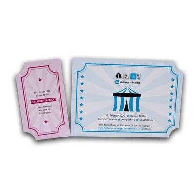 Einladung mit Ticket mit Perfo