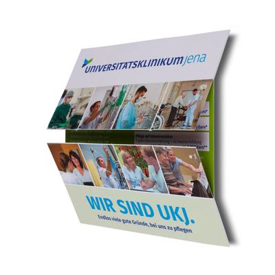 Endlosfaltkarte quadratisch Klinik