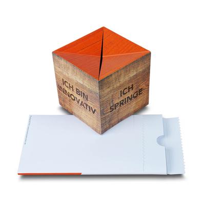 Pop-up Cube mit Aufreißverpackung