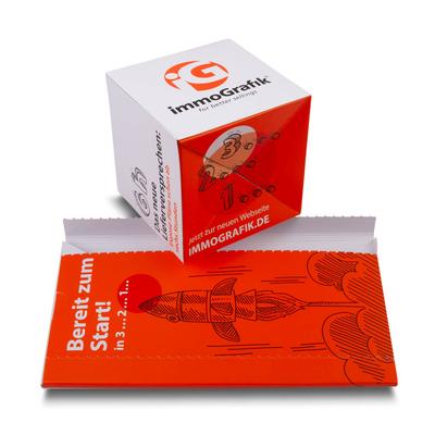 Springwürfel Mailing mit Safety-Verschluss  zum Aufreißen 