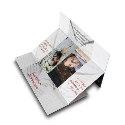Endlosfalzkarte Optiker mit Papiertaschen