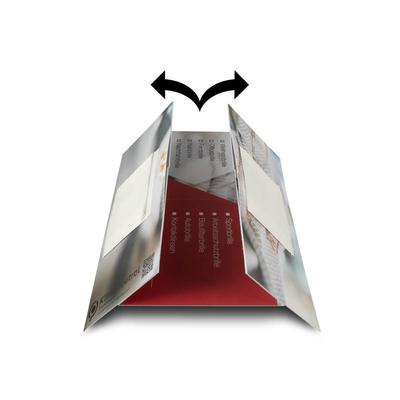 Endlosfaltkarte Optiker mit Papiertaschen