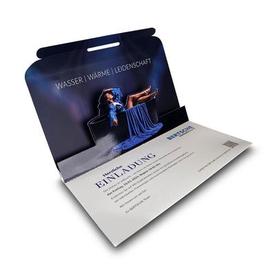Selfmailer Popup Einladung Badausstellung