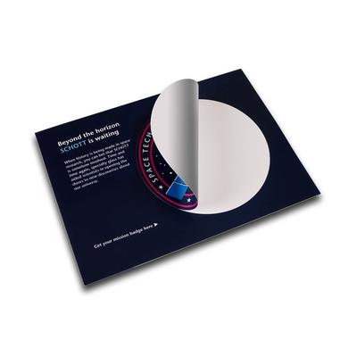 Aufkleber-Postkarte angestanzt