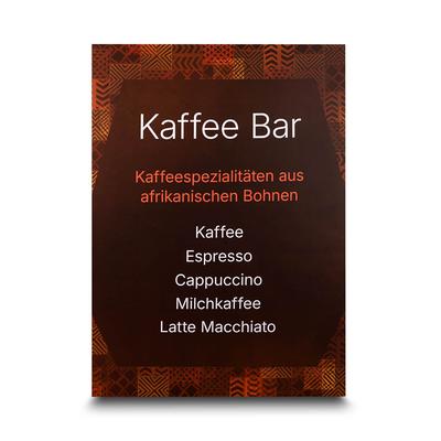 Karte Kaffee Bar Jubiläum