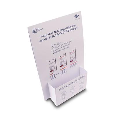 Thekenaufsteller mit Spenderfach