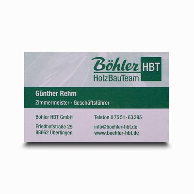 Visitenkarten mit Farbschnitt grün