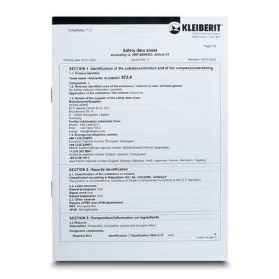 Broschüre Safety Data Sheets