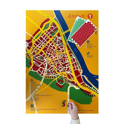 Tafel-Alu-Verbund-Stadtplan mit Adhäsions-Sticker