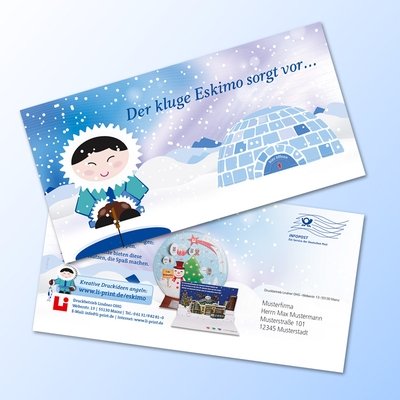 Design-Großpostkarte - Karte mit Türchen Iglu
