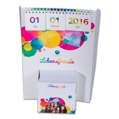 3D Tischkalender mit Notizzetteln